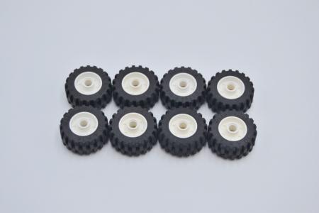 LEGO 8 x Reifen Felge weiÃŸ White Wheel 18mm D. x14mm with Pin Hole 55981c02