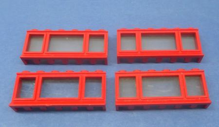 LEGO 4 x Fenster lange Fensterbank rot 1x6x2 old red window long board 645bc01 