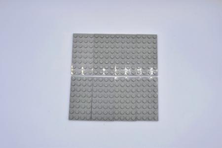 LEGO 8 x Basisplatte Grundplatte althell grau Light Gray Basic Plate 4x8 3035