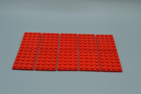 LEGO 10 x Basisplatte Grundplatte Bauplatte rot Red Basic Plate 4x6 3032