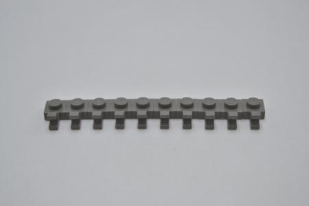 LEGO 10 x Platte mit Clip alt dunkelgrau Dark Gray Plate 1x1 U Clip 6019