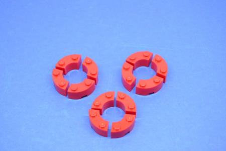 LEGO 12 x Brunnenstein rot Red Brick Round Corner 2x2 Macaroni Stud Notch 3063