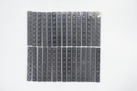 LEGO 30 x Basisplatte Grundplatte schwarz Black Basic Plate 1x8 3460
