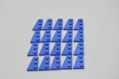 LEGO 20 x FlÃ¼gelplatte links blau Blue Wedge Plate 3x2 Left 43723