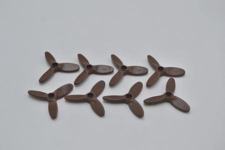 LEGO 8 x Propeller Rotor alt braun Brown 3 Blade 5.5 Diameter 4617