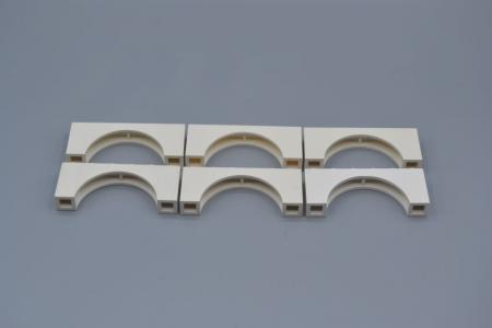 LEGO 6 x BrÃ¼ckenstein weiÃŸ White Brick Arch 1x6x2 Thick Top 3307