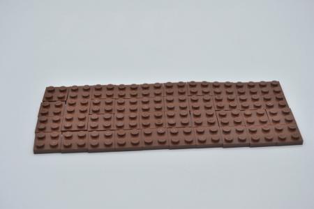 LEGO 40 x Basisplatte 2x2 rotbraun reddish brown basic plate 3022 4216695