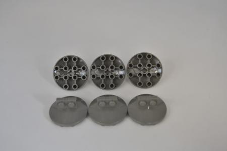 LEGO 6 x Halterung alt dunkelgrau Dark Gray Bracket 1x2 4x4 Round Dish 30209