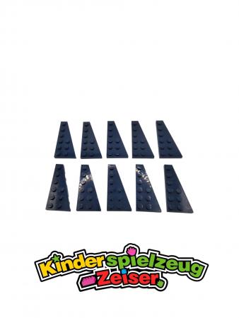 LEGO 10 x FlÃ¼gelplatte rechts dunkelblau Dark Blue Wedge Plate 6x3 Right 54383