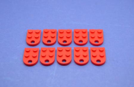 LEGO 10 x AnhÃ¤ngerplatten rot Red Plate Modified 3x2 with Hole 3176