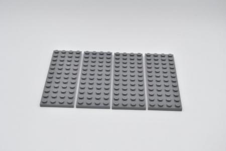 LEGO 4 x Basisplatte neues dunkelgrau Dark Bluish Gray Plate 4x12 3029