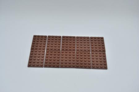 LEGO 10 x Basisplatte Grundplatte rotbraun Reddish Brown Basic Plate 4x6 3032