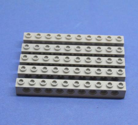 LEGO 5 x Lochstein neuhell grau Light Bluish Gray Technic Brick 1x10 Holes 2730