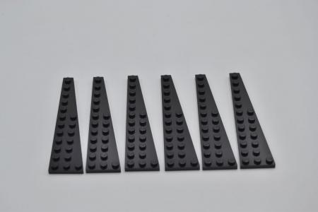 LEGO 6 x FlÃ¼gelplatte rechts schwarz Black Wedge Plate 12x3 Right 47398