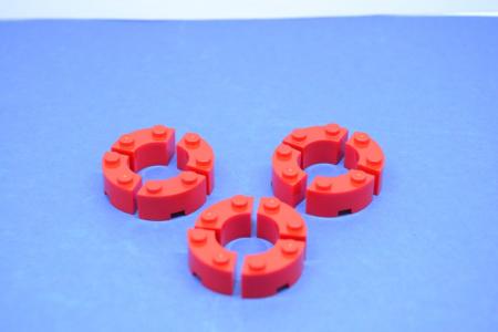 LEGO 12 x Brunnenstein rot Red Brick Round Corner 2x2 Macaroni Stud Notch 3063