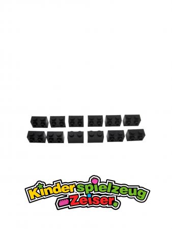 LEGO 12 x Konverter schwarz Black Brick Modified 1x2 with Studs on Side 11211