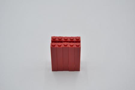 LEGO 10 x StÃ¼tze geschlossen rot Red Brick 1x1x5 Solid Stud 2453b