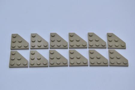 LEGO 12 x Ecke Platte dunkelbeige Dark Tan Wedge Plate 3x3 Cut Corner 2450