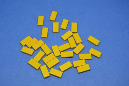 LEGO 30 x Fliese Kachel mit Rille gelb Yellow Tile 1x2 with Groove 3069b