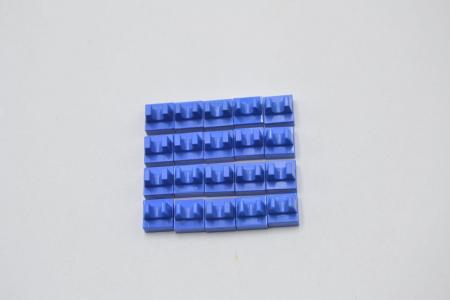 LEGO 20 x Platte mit Greifer blau Blue Tile Modified 1x1 with Clip 2555