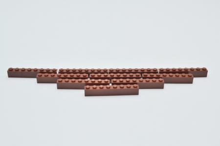 LEGO 10 x Basisstein Baustein rotbraun Reddish Brown Basic Brick 1x8 3008