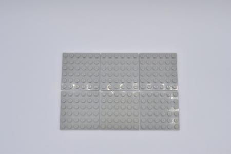 LEGO 6 x Basisplatte Grundplatte althell grau Light Gray Basic Plate 6x6 3958