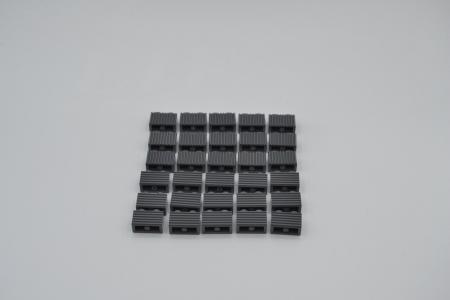 LEGO 30 x Steine neues dunkelgrau Dark Bluish Gray Brick 1x2 Grille 2877