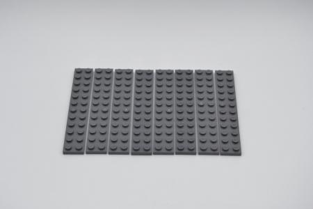 LEGO 8 x Basisplatte neues dunkelgrau Dark Bluish Gray Plate 2x12 2445 4211067