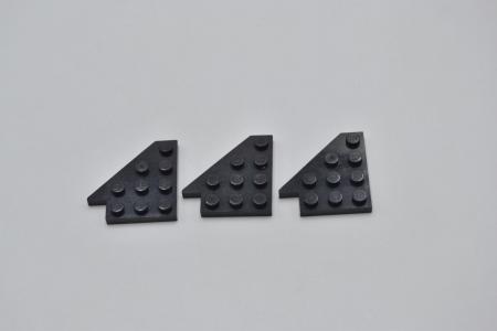 LEGO 3 x FlÃ¼gelplatte links schwarz Black Wedge Plate 4x4 Wing Left 3936