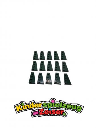 LEGO 15 x FlÃ¼gelplatte rechts dunkelgrÃ¼n Dark Green Wedge Plate 4x2 Right 41769