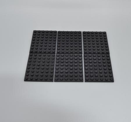 LEGO 6 x Basisplatte Bauplatte Grundplatte schwarz Black Basic Plate 3036
