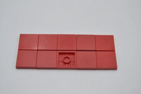 LEGO 10 x Fliese Kachel Platte glatt rot Red Tile 2x2 without Groove 3068a