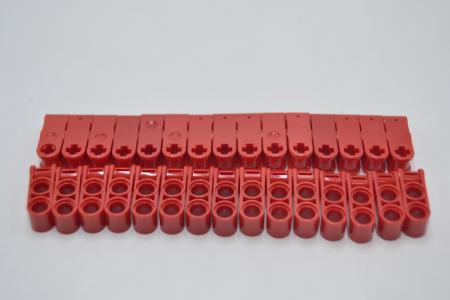 LEGO 30 x Verbinder rot Red Technic Axle and Pin Connector 3L 2 Pin Holes 42003