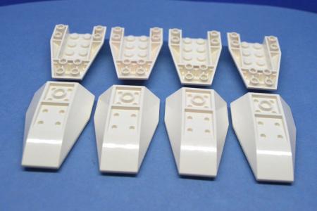 LEGO 8 x Stein Keilstein 4x6 weiß negativ white chassis parts 43713