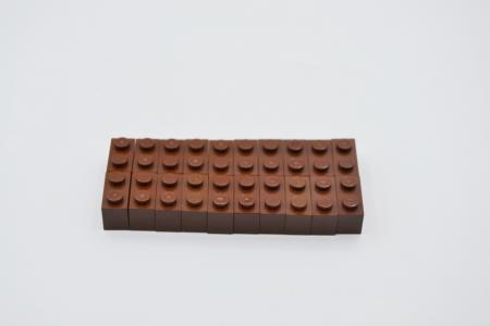 LEGO 20 x Basisstein alt braun Brown Basic Brick 1x2 3004