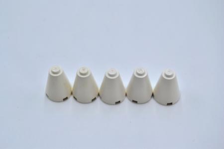 LEGO 5 x Kegel geschlossen weiÃŸ White Cone 2x2x2 Solid Stud 3942a