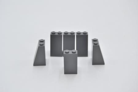 LEGO 6 x SchrÃ¤gstein neues dunkelgrau Dark Bluish Gray Slope 75 2x2x3 3684c