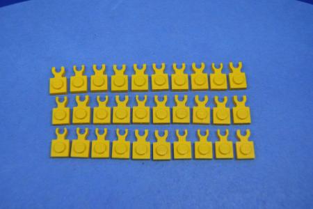 LEGO 30 x Halter gelb Yellow Plate Modified 1x1 with Clip Vertical 4085