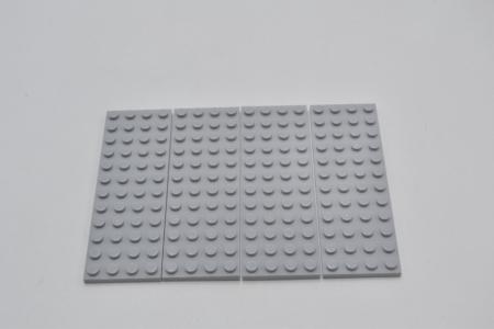 LEGO 4 x Basisplatte Grundplatte neuhell grau Light Bluish Gray Plate 4x12 3029