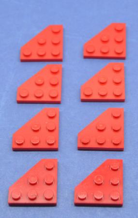 LEGO 8 x Ecke Flügel Platte 3x3 rot red wedge wing plate 2450 245021