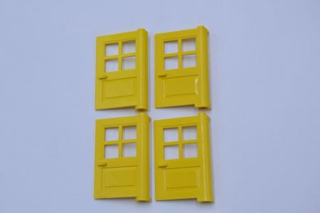 LEGO 4 x HaustÃ¼r EingangstÃ¼r gelb Yellow Door 1x4x5 with 4 Panes 3861