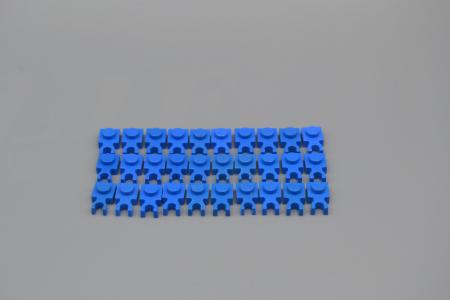 LEGO 30 x Halter blau Blue Plate Modified 1x1 with Clip Vertical 4085