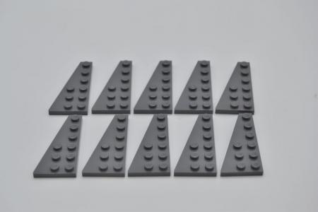 LEGO 10 x FlÃ¼gel links neues dunkelgrau Dark Bluish Gray Plate 6x3 Left 54384