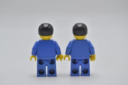 LEGO 2 x Figur Minifigur Minifigures Classic Town Arbeiter Jacket Blue jbl007 