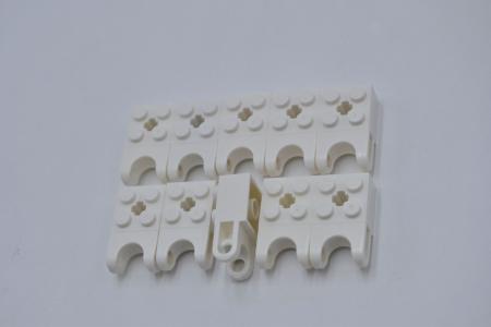 LEGO 10 x Kugelaufnahme weiÃŸ White Technic Brick 2x2 Ball Socket Wide Axle 92013