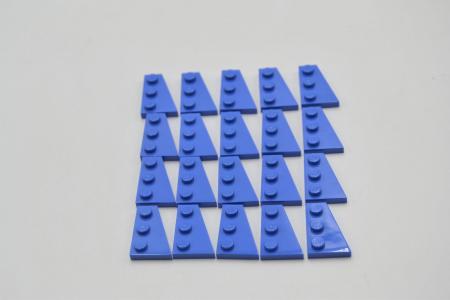 LEGO 20 x FlÃ¼gelplatte rechts blau Blue Wedge Plate 3x2 Right 43722