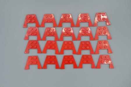 LEGO 20 x FlÃ¼gelplatte rot Red Wedge Plate 3x4 without Stud Notches 4859