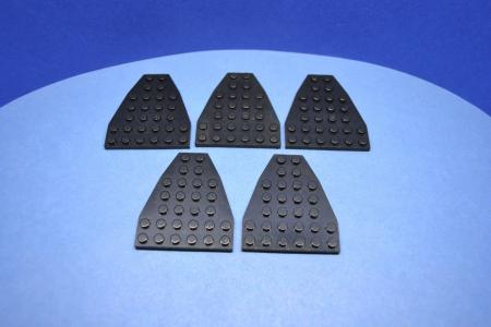 LEGO 5 x FlÃ¼gelplatte schwarz Black Wedge Plate 7x6 without Stud Notches 2625