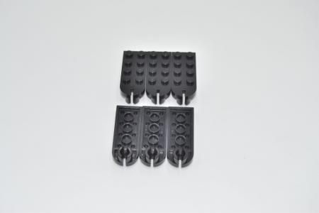 LEGO 6 x Kupplung schwarz Black Plate Modified 2x5 with Towball Socket 3491