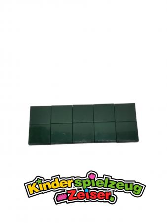 LEGO 10 x Kachel Fliese Platte dunkelgrÃ¼n Dark Green Tile 2x2 with Groove 3068b